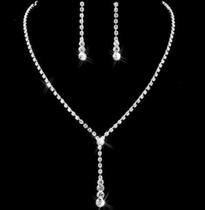 Conjunto Colar E Brinco Brilhante c/ Strass Noivas Festa Casamento Luxo Conjunto Colar E Brinco Brilhante c/ Strass Noivas Festa Casamento Luxo