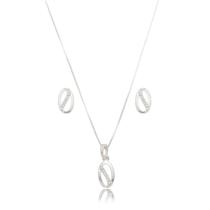 Conjunto Colar e Brinco Feminino Prata 925