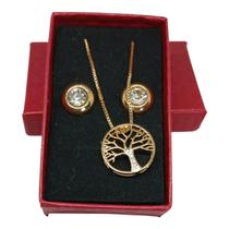 Conjunto Colar e Brinco Folheado a Ouro