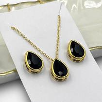 Conjunto Colar e Brinco Gota Banhado em Ouro 18k Conjunto Colar e Brinco Gota Banhado em Ouro 18k