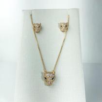 Conjunto Colar e Brinco Leopardo