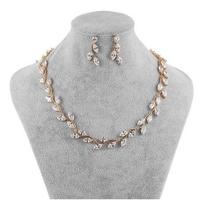 Conjunto Colar E Brinco Noiva Zircônia Dourado Festa Conjunto Colar E Brinco Noiva Zircônia Dourado Festa