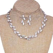 Conjunto Colar E Brinco Noiva Zircônia Prata Festa Debutante Conjunto Colar E Brinco Noiva Zircônia Prata Festa Debutante