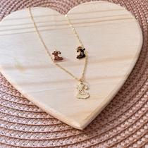 Conjunto Colar e Brinco Nuvem Soninho Folheado a Ouro Conjunto Colar e Brinco Nuvem Soninho Folheado a Ouro