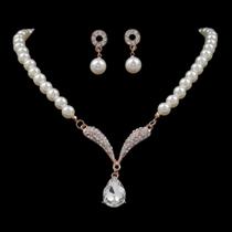 Conjunto Colar e Brinco Pérola Zirconia Gota Prata Dourado Festa Casamento Noiva Casal Civil Presente Minimalista Conjunto Colar e Brinco Pérola Zirconia Gota Prata Dourado Festa Casamento Noiva Casal Civil Presente Minimalista