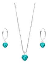 Conjunto Colar E Brinco Prata 925 Turmalina Paraiba