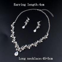 Conjunto Colar e Brinco Strass Noiva Casamento Festa C22 Conjunto Colar e Brinco Strass Noiva Casamento Festa C22