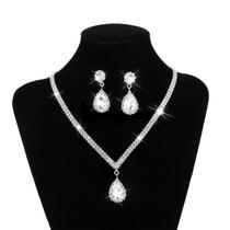 Conjunto Colar E Brinco Strass Noivas Festa Casamento Luxo Conjunto Colar E Brinco Strass Noivas Festa Casamento Luxo
