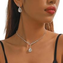 Conjunto Colar E Brinco Strass Noivas Festa Casamento Luxo Conjunto Colar E Brinco Strass Noivas Festa Casamento Luxo