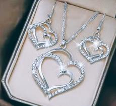 Conjunto Colar e Brincos Coração em Prata 925 Elegância e Sofisticação Conjunto Colar e Brincos Coração em Prata 925 Elegância e Sofisticação