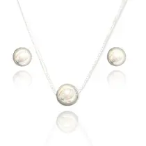 Conjunto Colar E Brincos Corrente Prata 925 Bolinha Rf. 351