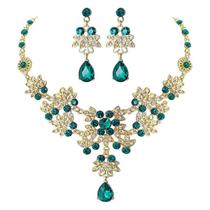 Conjunto Colar e Brincos Elegantes Brillho Gota Luxo Festas Conjunto Colar e Brincos Elegantes Brillho Gota Luxo Festas