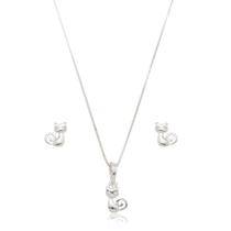 Conjunto Colar e Brincos Gato Prata 925