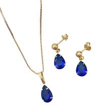 Conjunto Colar E Brincos Gotinha Folheado A Ouro Conjunto Colar E Brincos Gotinha Folheado A Ouro