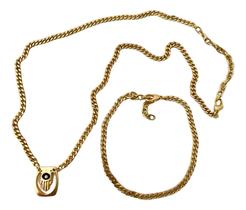 Conjunto Colar E Pulseira Amuleto Hamsá Proteção Folheado