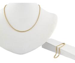 Conjunto Colar E Pulseira Bailarina 70 Cm 2.7 Ouro 18k 750