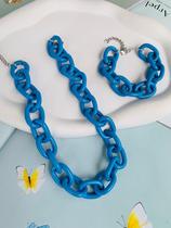 Conjunto Colar e Pulseira correntes coloridas Candy colors