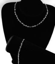 Conjunto Colar e Pulseira Elo de Coração