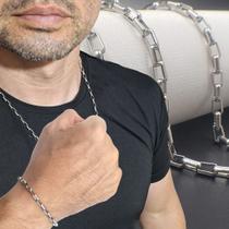 Conjunto Colar E Pulseira Prata Aço Inox Vários Modelos Conjunto Colar E Pulseira Prata Aço Inox Vários Modelos