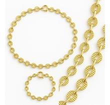 Conjunto Colar e Pulseira Semijoia Banhado a Ouro 18k Conjunto Colar e Pulseira Semijoia Banhado a Ouro 18k