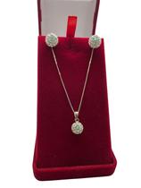 Conjunto Colar + Pingente + Brinco Bola Cravejado Prata 925 Conjunto Colar + Pingente + Brinco Bola Cravejado Prata 925