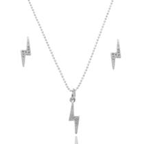 Conjunto Colar Pingente Par Brinco Feminino Prata Legitima Conjunto Colar Pingente Par Brinco Feminino Prata Legitima