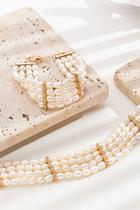 Conjunto Colar + Pulseira Em Perolas Barroco Conjunto Colar + Pulseira Em Perolas Barroco