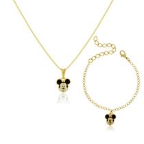 Conjunto Colar + Pulseira Mickey Banhado a Ouro 18k Conjunto Colar + Pulseira Mickey Banhado a Ouro 18k
