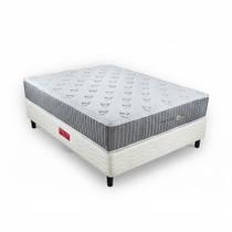 Conjunto colchão cama box bege fit casal bellagio gel orthocrin 138x188x69 molas ensacadas espuma certificada