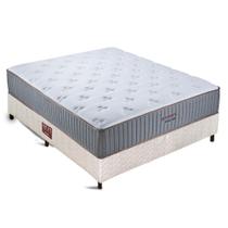 Conjunto colchão cama box bege fit casal bellagio gel orthocrin 138x188x69 molas ensacadas espuma certificada