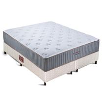 Conjunto colchão cama box bege fit queen bellagio gel orthocrin 158x198x69 molas ensacadas espuma certificada