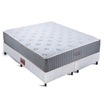 Conjunto colchão cama box branco fit queen bellagio gel orthocrin 158x198x69 espuma certificada molas ensacadas