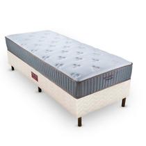 Conjunto colchão cama box fit bege solteiro bellagio gel orthocrin 88x188x69 molas ensacadas espuma certificada