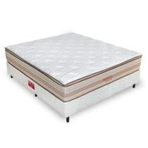 Conjunto colchão cama box fit casal splendor top orthocrin 138x188x69 molas ensacadas pillow top espuma certificada