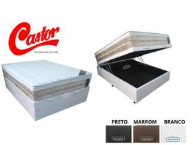 Conjunto Colchão Castor Premium Medida Especial + Cama Box Baú Jadmax 120x203x72 (Ideal para quartos pequenos)