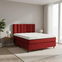 Conjunto Colchão Compact Magnético com Massageador Cama Box e e Cabeceira Painel