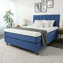 Conjunto Colchão Compact Magnético com Massageador Cama Box e e Cabeceira Painel