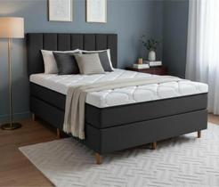 Conjunto Colchão Compact Magnético com Massageador Cama Box e e Cabeceira Painel Conjunto Colchão Compact Magnético com Massageador Cama Box e e Cabeceira Painel