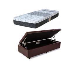 Conjunto Colchão de Molas Castor Class Solteiro + Cama Box Baú Jadmax 88x188