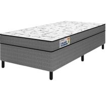 Conjunto Colchão Espuma D28 Firme Cama Box Solteiro Acction Plumatex