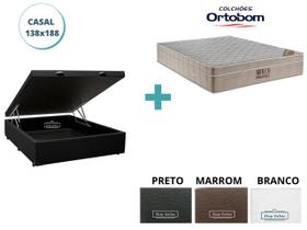 Conjunto Colchão Ortobom Airtech c/ Cama Box Baú Blindado 138x188