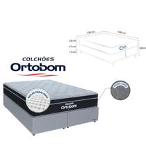 Conjunto Colchão Ortobom Molas Ensacadas com Base Bipartida 138x188 Maior Resistência - Praticidade no Transporte