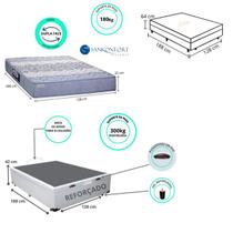 Conjunto Colchão Protege Ortopédico Espuma Sanko c/ Cama Box Baú Reforçada Jadmax (128x188x64) Conjunto Colchão Protege Ortopédico Espuma Sanko c/ Cama Box Baú Reforçada Jadmax (128x188x64)