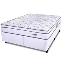 Conjunto Colchão Queen Molas Ensacadas Com Pillow + Box Branco BF Colchões 158x198x58cm