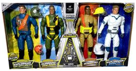 Conjunto Coleção 4 Bonecos Articulados Profissões Com Acessórios Boneco Menino Estilo Max Steel Profissão Members Mark