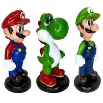 Conjunto coleção Bonecos Super Mario Bros 3 Unidades Mario Luigi Yoshi