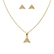Conjunto Coleção Vértice Elegance - Banhado em ouro 18k