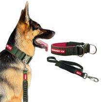 Conjunto Coleira com Fecho de Segurança + Guia para Cachorro - Canadá K9