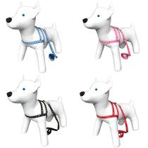 Conjunto Coleira Guia E Peitoral Pata Osso Cachorro Pet N2