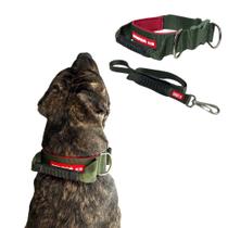 Conjunto Coleira Segura com Alça + Guia Resistente para Cachorro - Canadá K9
